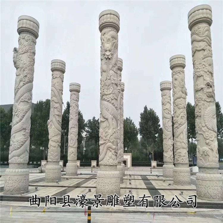 紅河漢白玉大理石柱子漢白玉祥云石柱子包設計包安裝