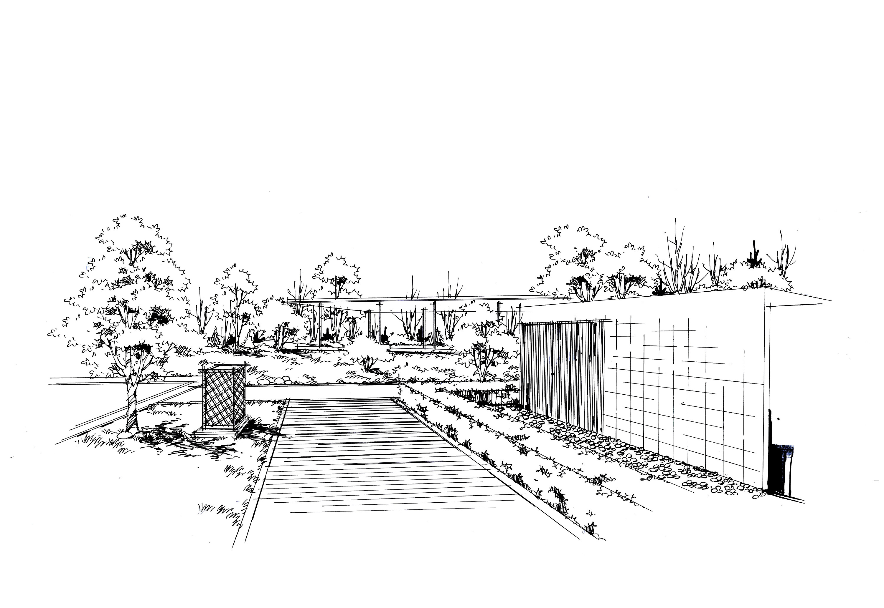 園林景觀手繪 純藝術鋼筆畫的設計靈感與技法探索